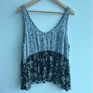 Aéropostale Flowy Floral V-Neck Tank Women's XL